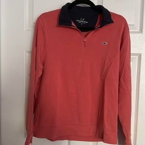 Vineyard Vines Quarter Zip Lightweight Pullover - Size S 
Coral color